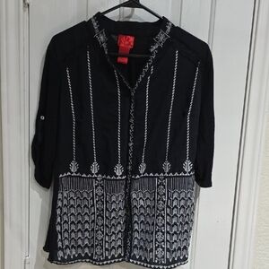 CRISTINA Black and White Women's TopSize L